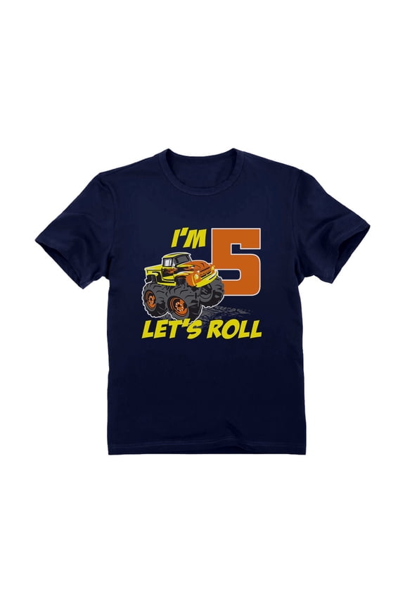 5th Birthday Truck Theme Tstars T-Shirt - Perfect Gift for 5 Year Old Boys - Kids' Fun Themed Birthday Apparel - Unique Truck Design Tee for Five Year Old Celebrations