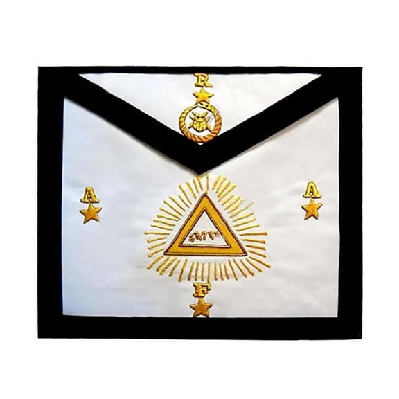 5th Degree Scottish Rite Apron - Gold Embroidery with Adjustable Belt