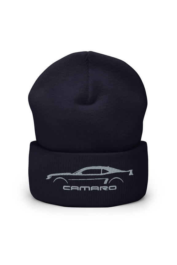 5th Gen Camaro Embroidered Cuffed Beanie Color: Navy
