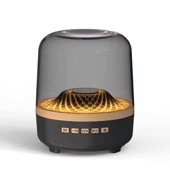 5th Gen Glass Bluetooth Speaker, 360 Surround Sound, RGB Light, 4 Modes for Desktop