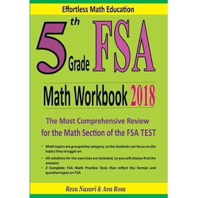 5th Grade FSA Math Workbook 2018: The Most Comprehensive Review for the Math Section of the FSA TEST, (Paperback)