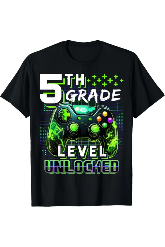 5th Grade Gamer First Day Level Back to School Student Gaming Unisex T-Shirt ,up to size 5XL