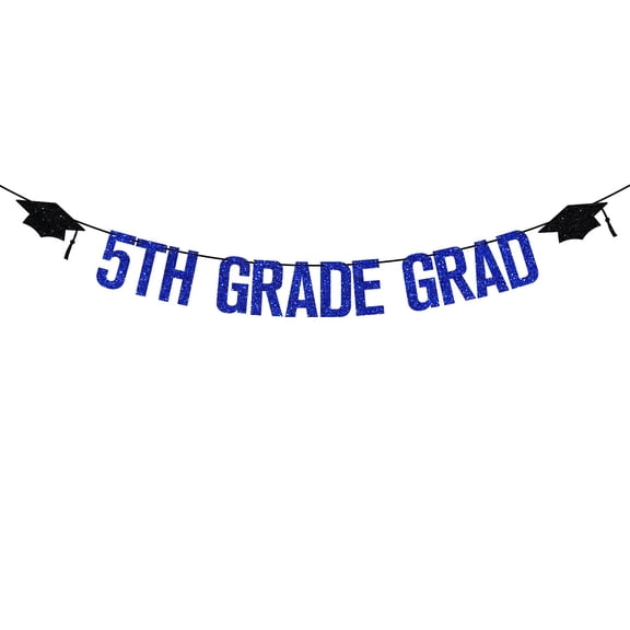 5th Grade Grad Banner, 5th Graduation Decorations, Peace Out 5th Grade, Elementary Graduation Party Decorations, Blue Glitter