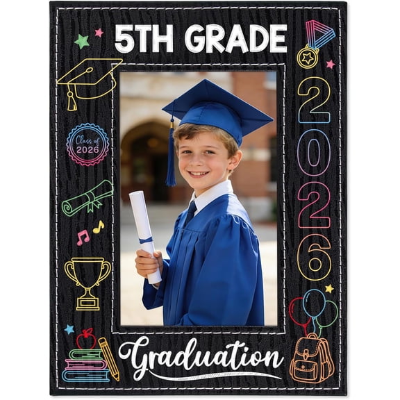 5th Grade Graduation Gifts - 5th Grade Graduation Picture Frame 2026 4"x 6" Fifth Grade Grads Decorations Photo Frame Keepsake for Kids Boys Girls Class of 2026 Gifts for Elementary School