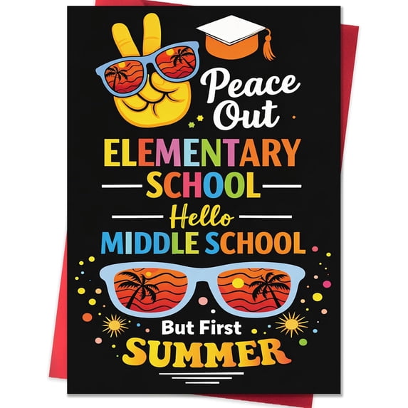 5th Grade Graduation Gifts Card for Boys Girls,Funny 2026 Elementary School Graduation Cards Gifts Decorations for Son Daughter Granddaughter Grandson Niece Nephew Family Kids