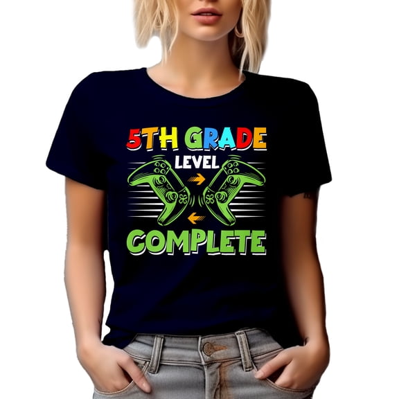 5th Grade Level Complete - School Student Graduation, Navy Blue T-Shirt, XL