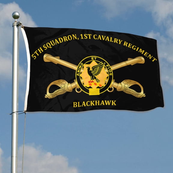 5th Squadron, 1st Cavalry Regiment Blackhawk 11th Airborne Division US Army Flag 3x5Feet Outdoor Indoor Decoration Flag with Brass Grommets