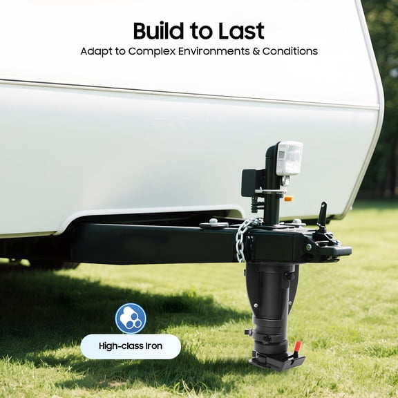 5th Wheel Adapter Iron Height Adjustable for Camper/RV/Trailer's Kingpin Box