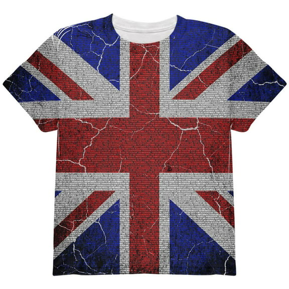 5th of November Rhyme Union Jack British Flag All Over Youth T Shirt Multi YSM