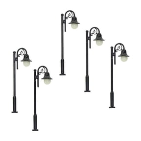5x 1:87 HO Single Head Model Miniature Garden Street Lawn Railway Train Landscape 3V Lights LEDs White Sand Table Layout Decor