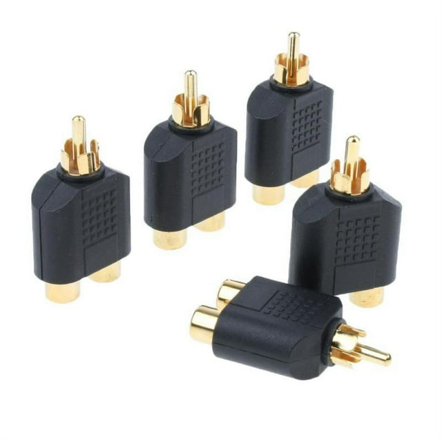 5x 1 RCA Male to 2 PHONO Female YSplitters Connector /Video Adapter