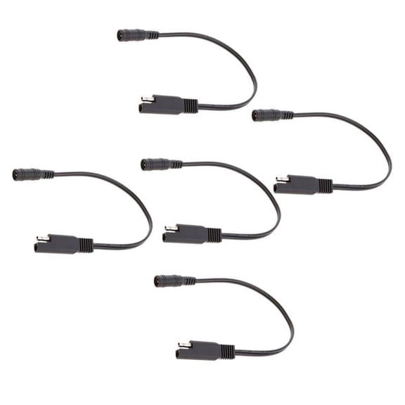 5x 10in SAE Connection to DC Coax Female Motorcycle Clothing Adapter