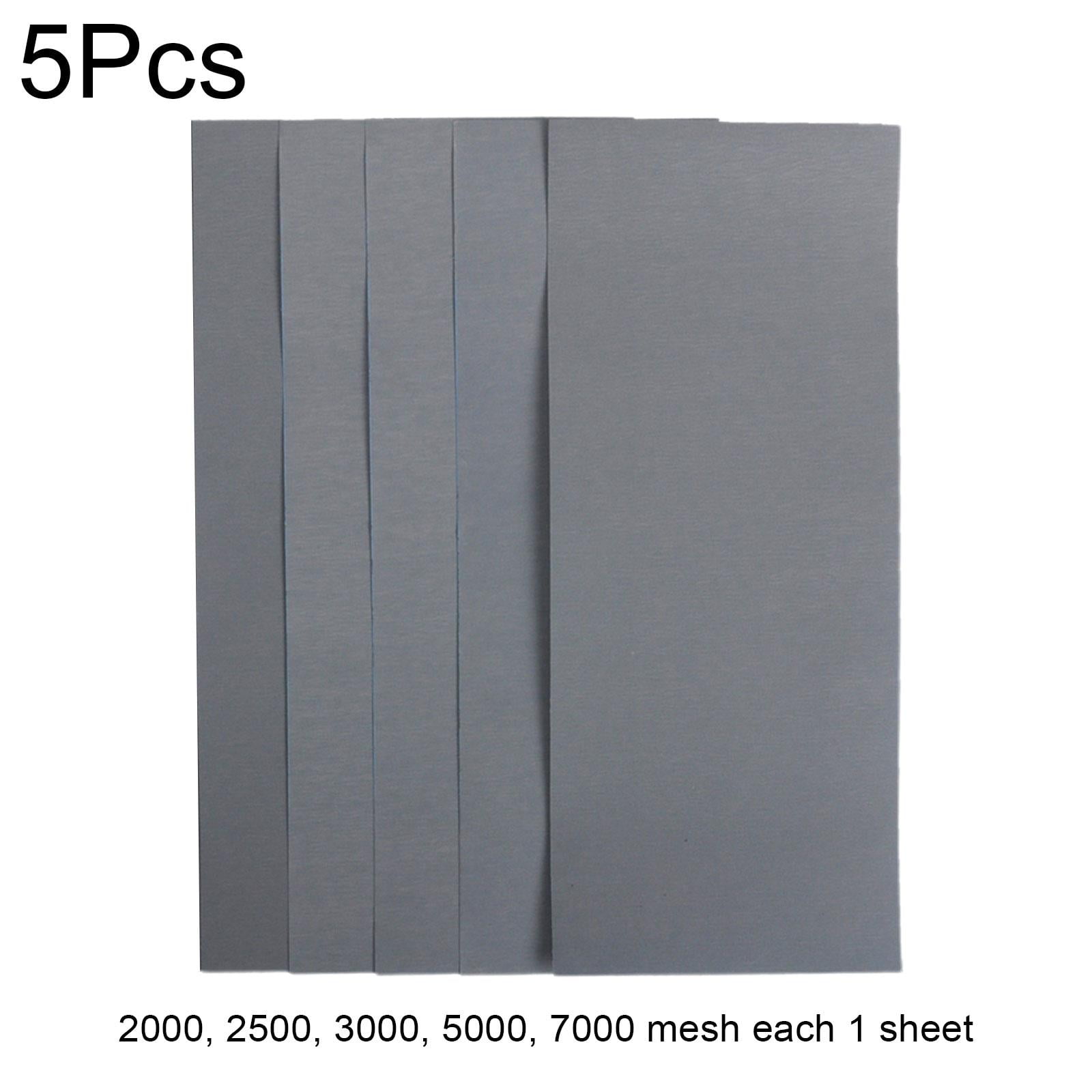 5x 2000 2500 3000 5000 7000 Mix Wet and Dry Grit Sandpaper Sheets Assorted Wood I8F4