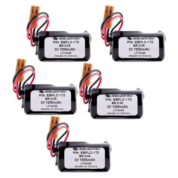 5x 3.6V PLC Computer Backup Battery Compatible with COMP-172 34C6127 BR2/3AC2P