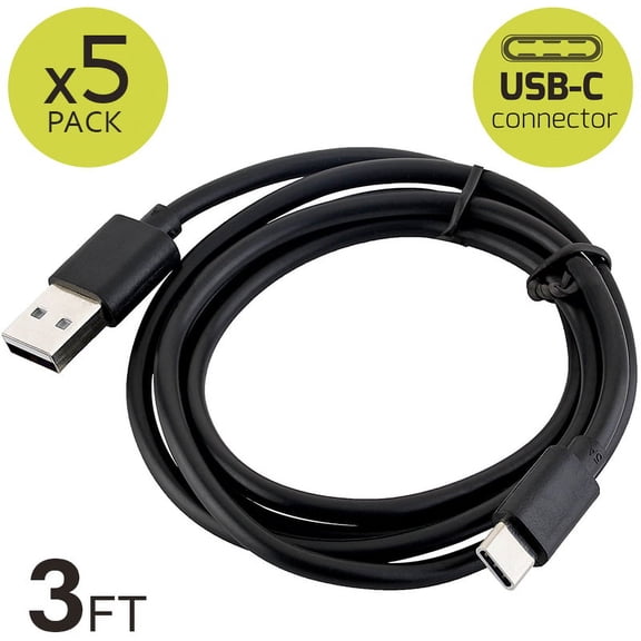 5x 3FT USB Type C Cable Fast Charging Cable USB-C Type-C 3.1 Data Sync Charger Cable Cord For Samsung Galaxy S10 S9 S9+ Galaxy S8 S8 Plus Nexus 5X 6P OnePlus 2 3 LG G5 G6 V20 HTC M10 Google Pixel XL