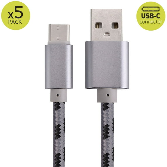 5x 3FT USB Type C Fast Charging Cable USB-C Type-C 3.1 Data Sync Charger Cable Cord For Samsung Galaxy S8 S8 Plus S9 S9 Plus S10 S10+ S10e Nexus 5X 6P OnePlus 2 3 LG G5 G6 V20 HTC M10 Google Pixel XL