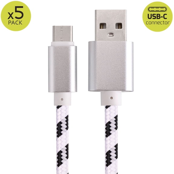 5x 3FT USB Type C Fast Charging Cable USB-C Type-C 3.1 Data Sync Charger Cable Cord For Samsung Galaxy S8 S8 Plus S9 S9 Plus S10 S10+ S10e Nexus 5X 6P OnePlus 2 3 LG G5 G6 V20 HTC M10 Google Pixel XL