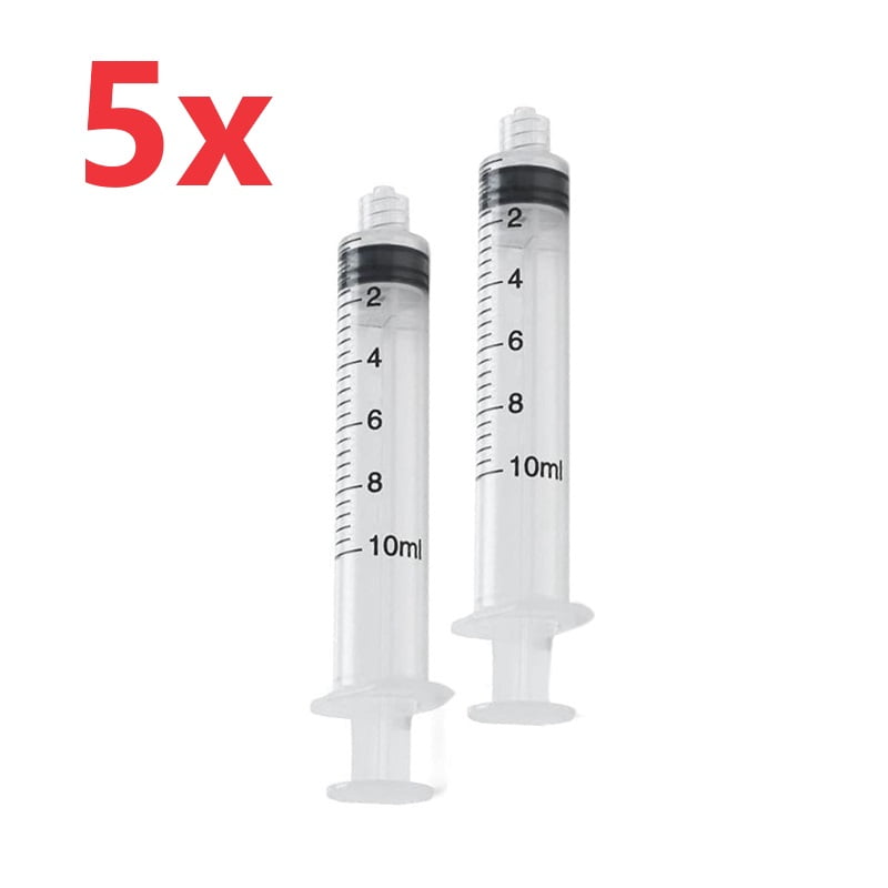 5x 5mL Plastic Syringe Luer Lock Screw-in Tip Liquid Animal Feeder Sterile 5cc