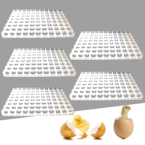 5Pcs 88-Egg Incubator Tray, Portable Plastic Egg Hatching Container, Chicken Quail Pheasant Duck Turkey Eggs Holder for Farm Home Restaurant Nestling Breeding (Poultry Flat)