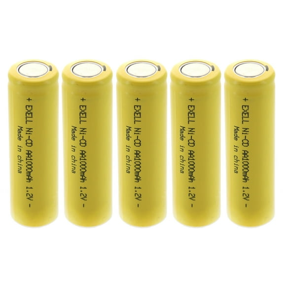 5x AA 1.2V 1000mAh Flat Top Rechargeable Batteries for Solar, Remotes,Key Pads