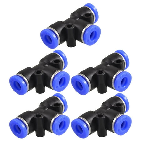 5x Air Pneumatic Tee Adapters 6mm to 6mm One Touch Fittings Connectors Ktycx