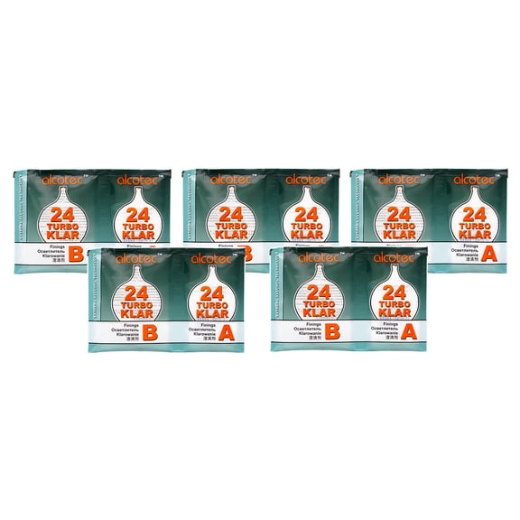 5x Alcotec TurboKlar 24hr Finings for clearing Homebrew Turbo, Wine, Beer, Cider