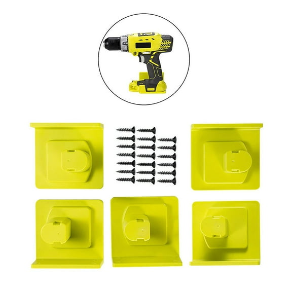 5x Battery Dock Holder Mounts, Screwable, Versatile Storage Solution for Power Tools for Ryobi 18V
