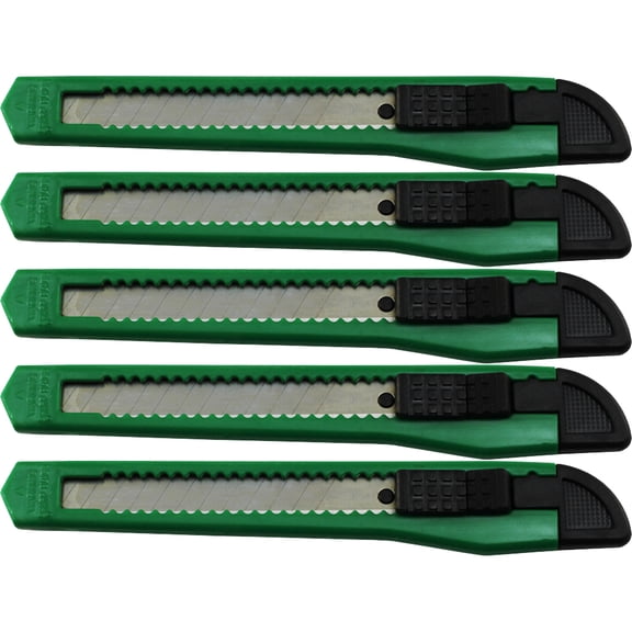 5x Bulk Small Green Utility Knife Box Cutter Snap Off Blade 9MM Blade