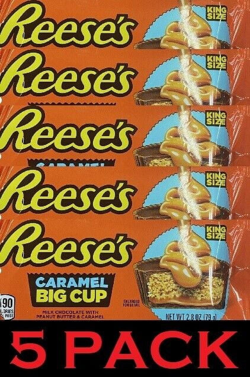 5x CARAMEL Big Cup King Size Peanut Butter Cups Candy 2.8 Oz - 5 PACK