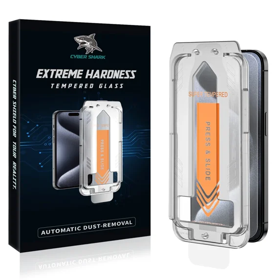 5x Cyber Shark Tempered Glass for iPhone 17 Pro Max Screen Protector HD Clear Easy Installation Frame