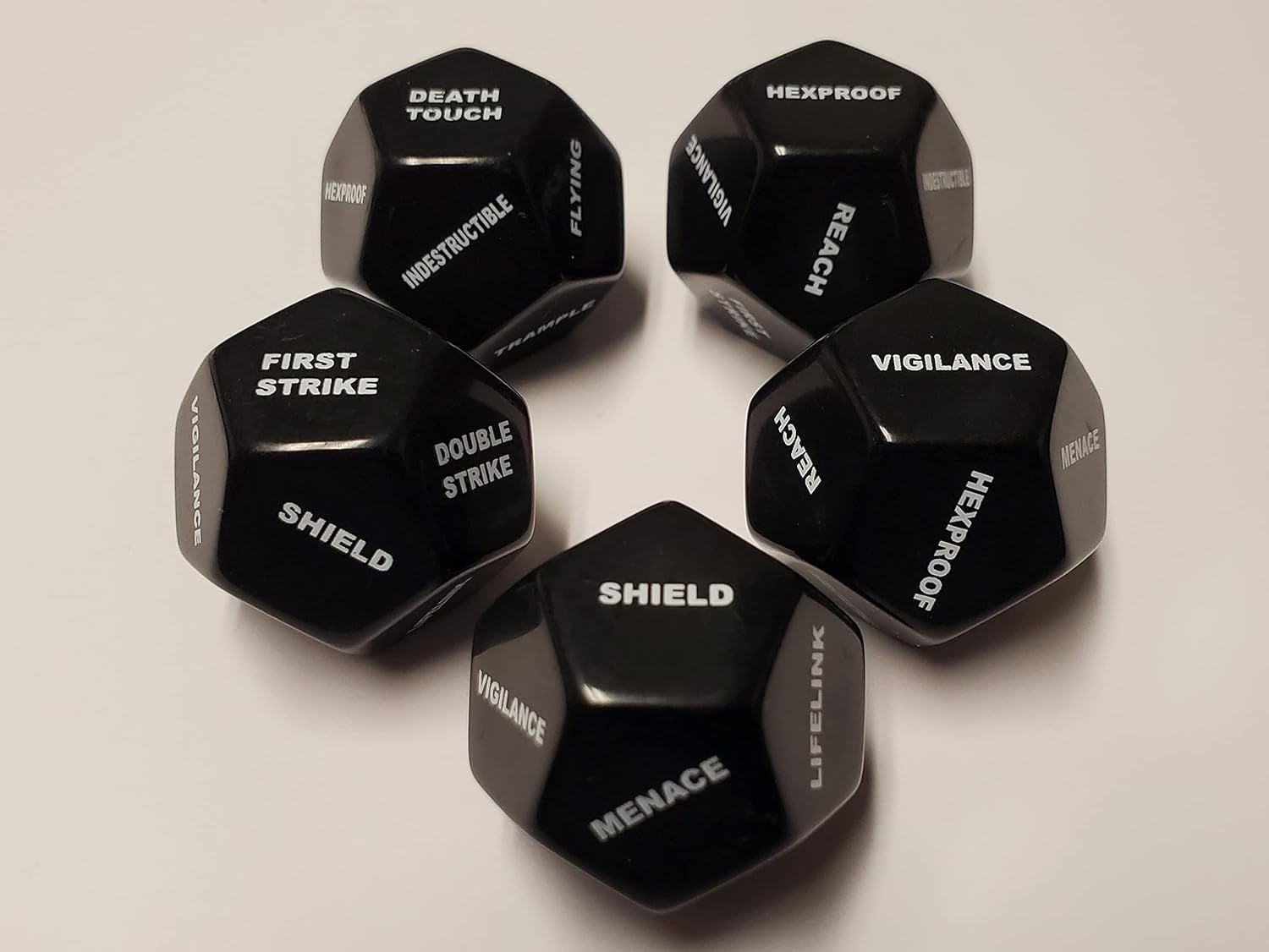5x Deluxe 12 Sided Large Keyword & Shield Counters for Magic The