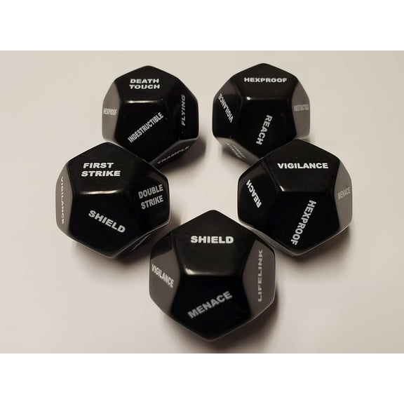 5x Deluxe 12 Sided Large Keyword & Shield Counters for Magic: The Gathering MTG CCG