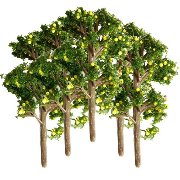 5x Diorama Wargame Model Fruit Trees Layout Railroad Miniature Tree DIY 70mm Cyan