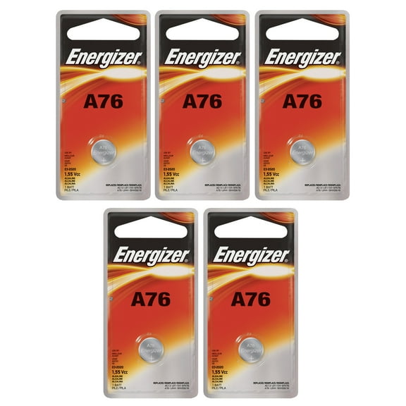 5x Energizer 1.5V Alkaline Batteries A76, 303/357-1W, L1154, PX76A, V13GA