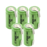 5x Exell 2/3AA NiMH 700mAh 1.2V Flat top Rechargeable Battery with Tabs