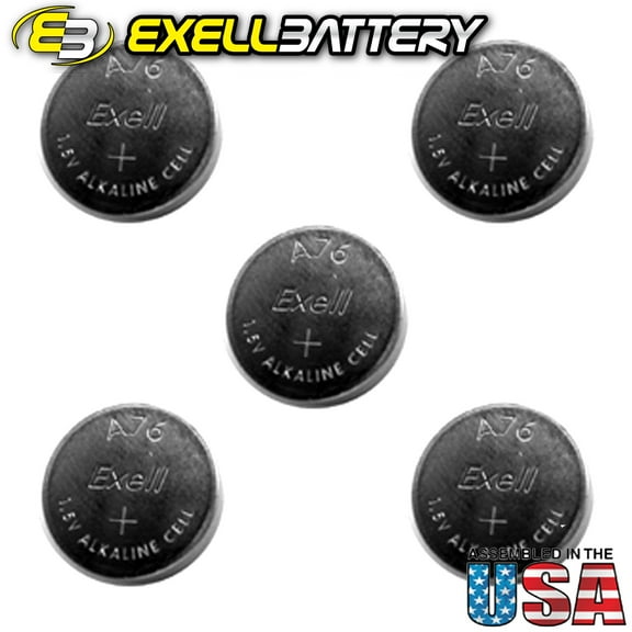 5x Exell A76 1.5V LR44 Alkaline Watch Battery AG13