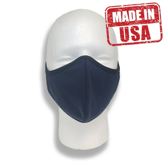5x Face Masks Washable Reusable Soft Double Layer Fabric Navy Blue Professional High Quality MADE IN USA