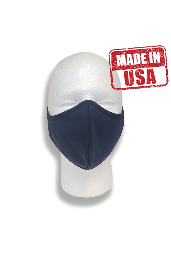 5x Face Masks Washable Reusable Soft Double Layer Fabric Navy Blue Professional High Quality MADE IN USA