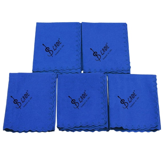 5x Guitar Cleaning Cloth for Musical Instrument 25cm Blue