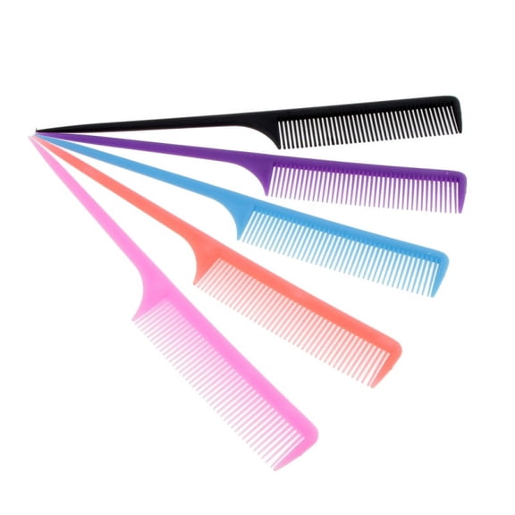 5x Hair Comb Salon Brush Styling Hairdressing Rat Tail Pin Plastic Comb Tool