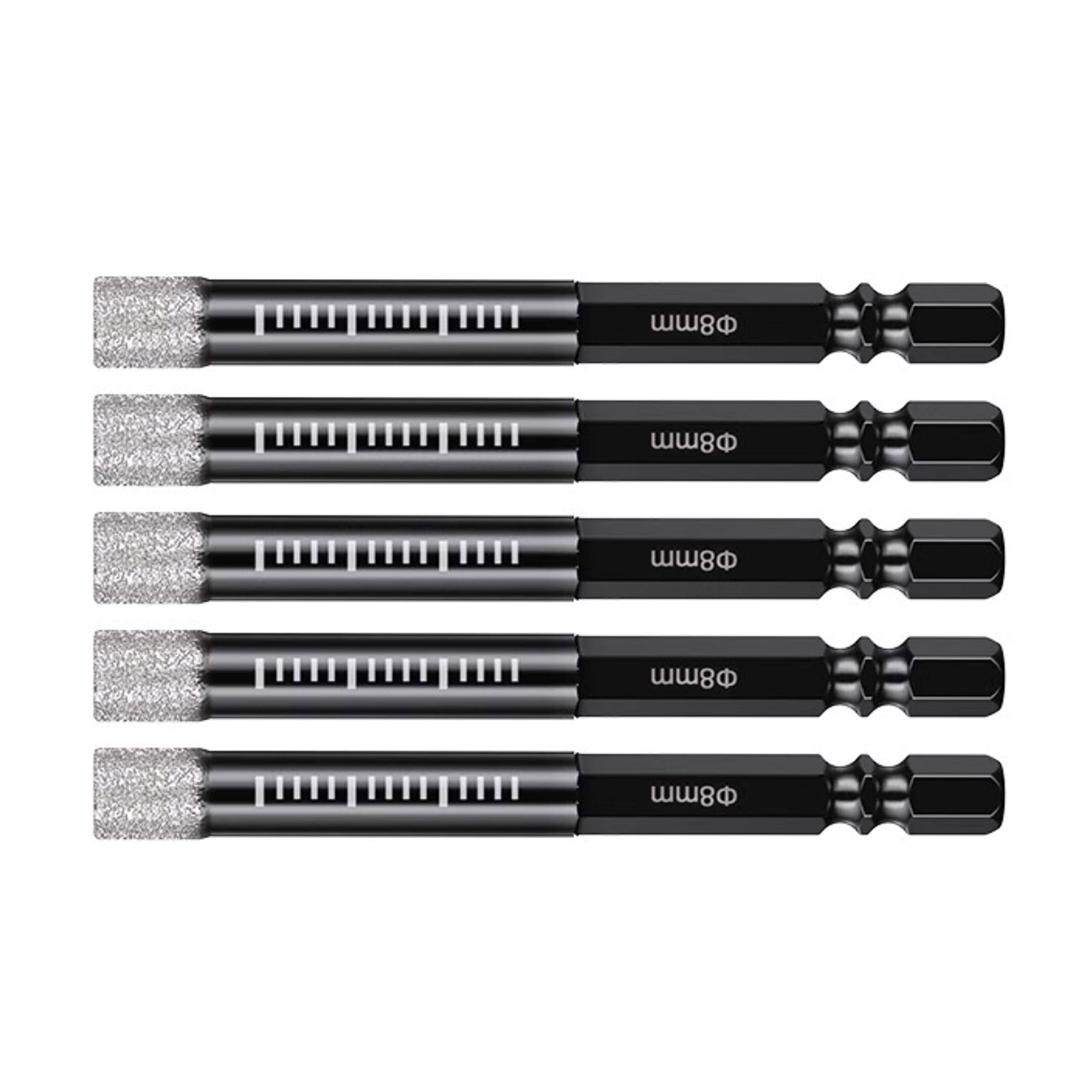 5x High-Temp Diamond Drill Bits Set 8mm, Dry Drilling for Porcelain, Ceramic, Slate APPLAYERR Spare Part