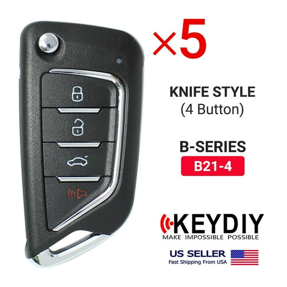 5x KEYDIY KD Universal Car Flip Remote Key Knfie Style B-Series 4 Buttons B21-4