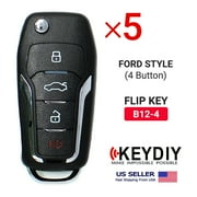 5x KEYDIY KD Universal Flip Remote Key Ford Style B-Series 4 Buttons B12-4