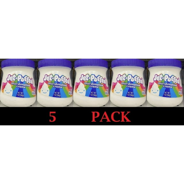 5x Kraft JetPuffed Marshmallow Creme Sweet Marshmallows Taste 7 oz Jar