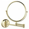 5x Magnification TwoSided Swivel Wall Mounted Mirror, Brass Gold