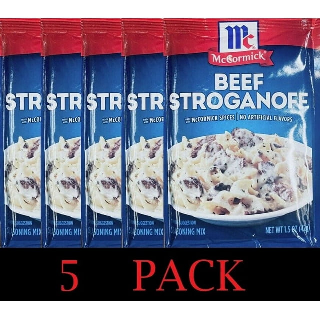 5x McCormick BEEF STROGANOFF Seasoning Mix Savory Spices 1.5 oz Packet