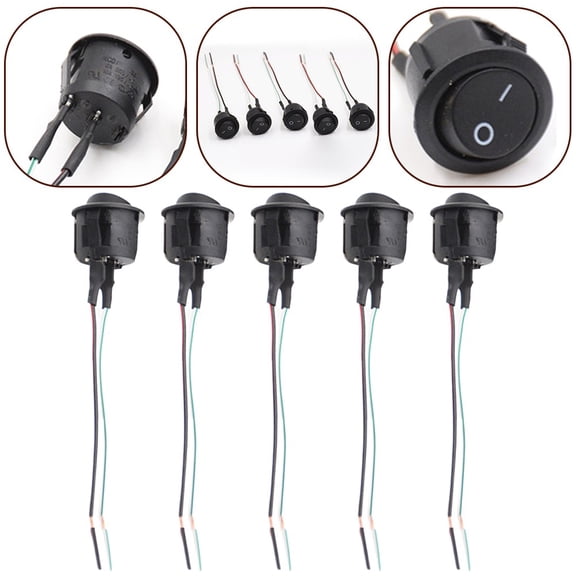5x On Off Round Rocker Switches 2 Pin SPST 20MM Mini 12 Volt DC Mini Circle Togg