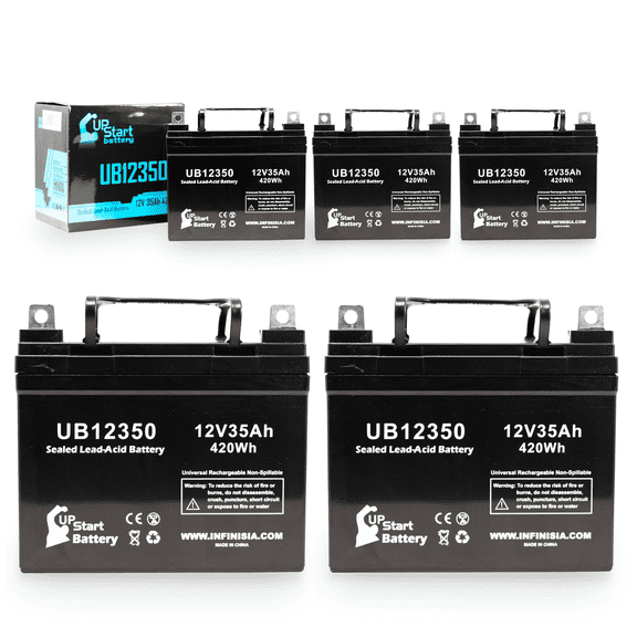5x Pack - Compatible Jcpenny Kesse 48 Battery - Replacement UB12350 Universal Sealed Lead Acid Battery (12V, 35Ah, 35000mAh, L1 Terminal, AGM, SLA)