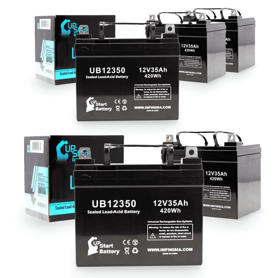 5x Pack - Compatible Leisure Lift / Pace Saver / Burke Mobility Scout M Series M1 PBR Battery - Replacement UB12350 Universal Sealed Lead Acid Battery (12V, 35Ah, 35000mAh, L1 Terminal, AGM, SLA)