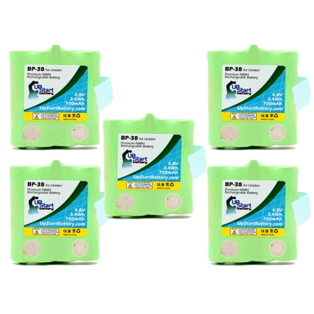5x Pack - UpStart Battery Uniden GMR8552C Battery - Replacement for Uniden Cordless Phone Battery (700mAh, 4.8V, NI-MH)